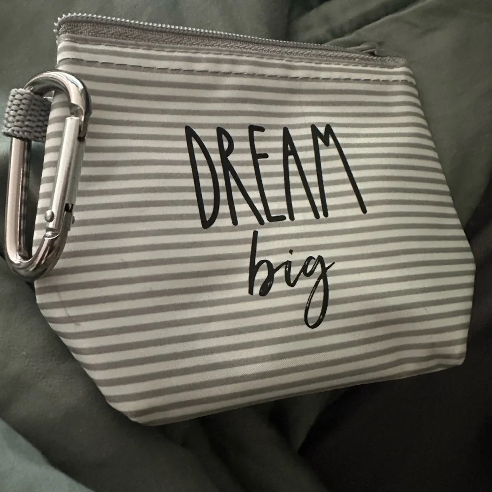 Thirty-One Gray Cosmetic Bag with Classic Stripes
